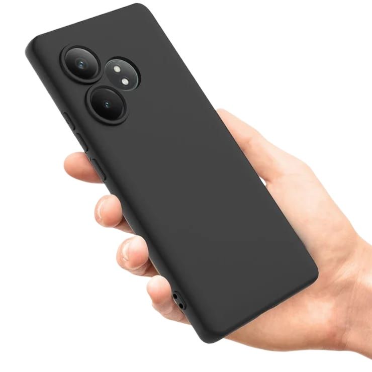 Realme Gt Neo 6 Se 5G Cover Soft Design, Shockproof Soft Silicone Case with Drop Resistance Black TPU Back Cover Case with Camera Protection Bumper Camera Protective Mobile Back Cover For Realme Gt Neo 6Se