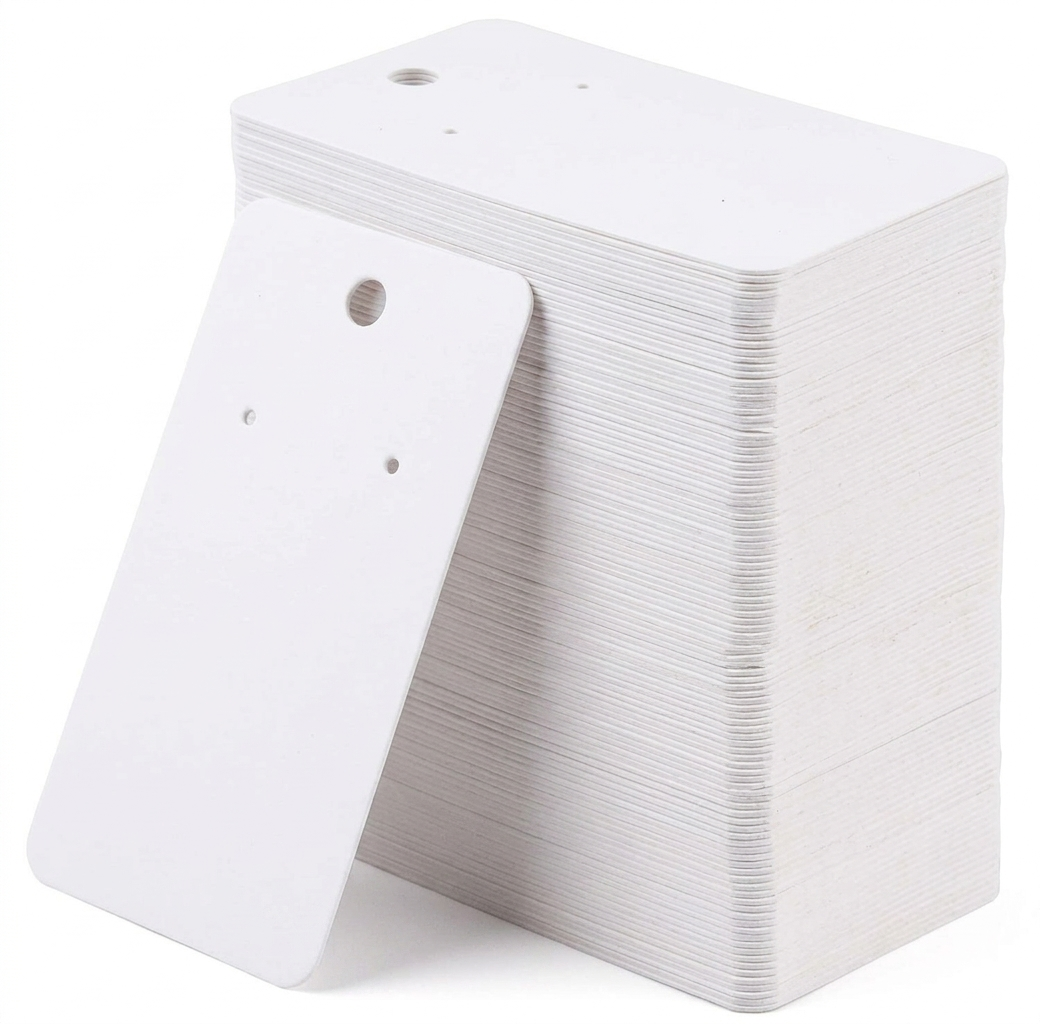 White Earring Display Cards for Jewelry Packaging