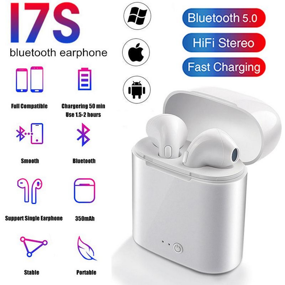 i7s TWS Wireless Twins Bluetooth 