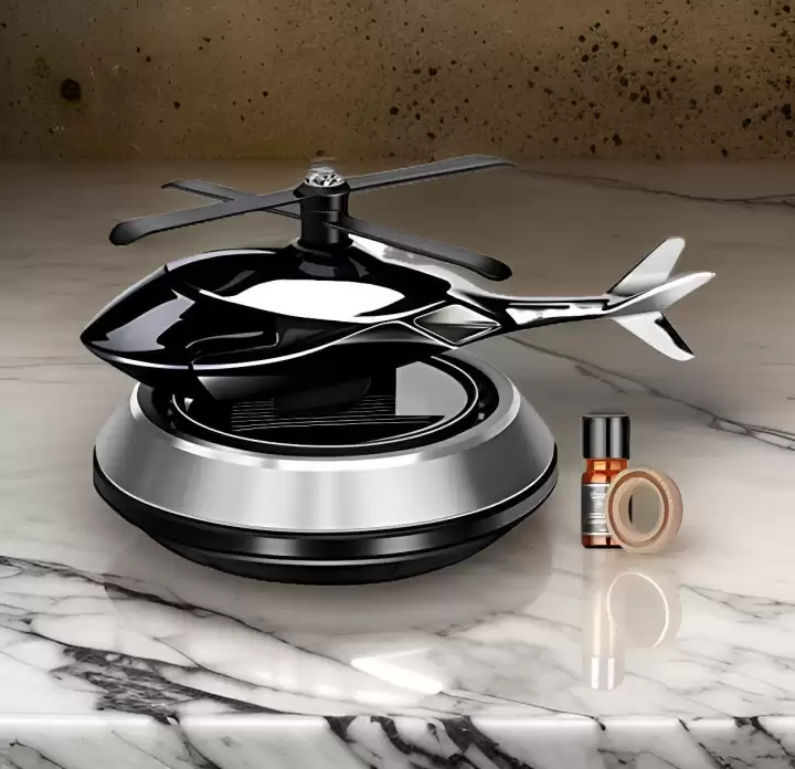 All Colors Premium Solar Powered Wings Rotating Car Dashboard Helicopter Perfume Camouflage Color