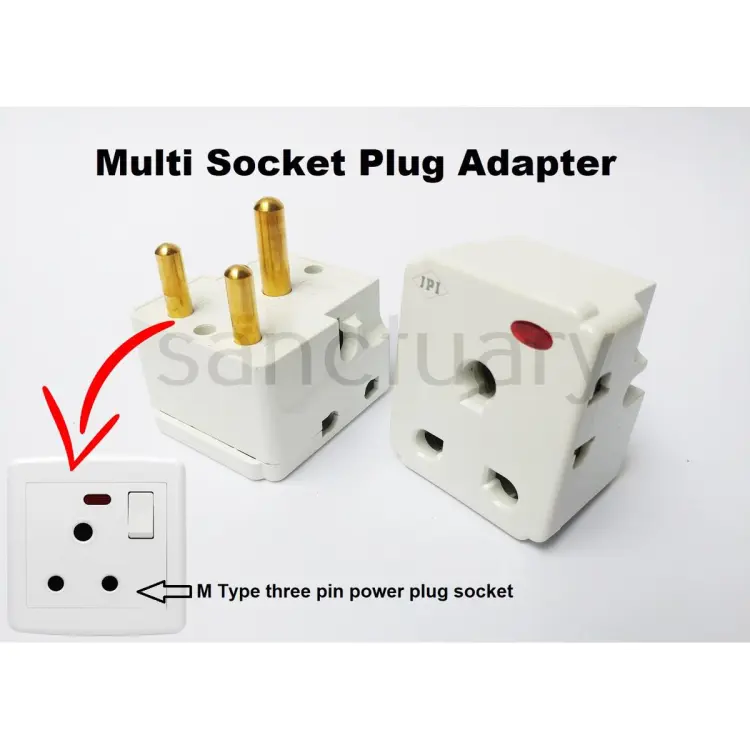 Hi-PLASST (1pc) UK Multiplug Type-G Flat Pin Plug 13-A Universal 3