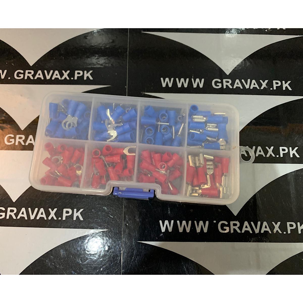 200Pcs/Box Assorted Insulated Terminals Crimp Electrical Wire Cable Connector Kit Spade Set with Storage Box O , U , I and female type thimble lugs each 25pcs
