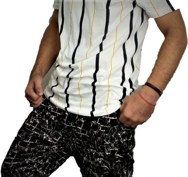 Black Printed Three Pocket Heavy Cotton Trouser