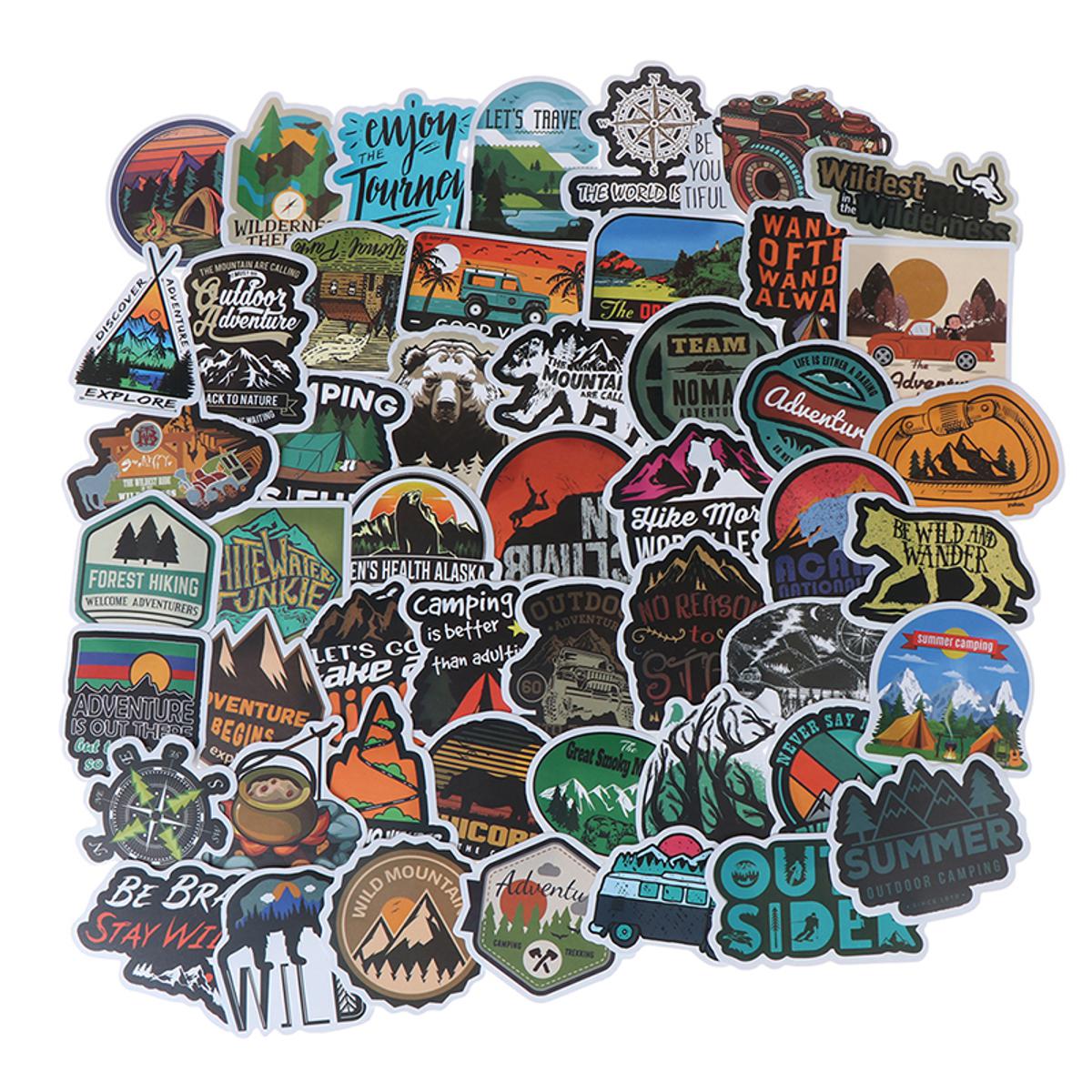 50PCS Outdoor Camping Travel Stickers for Scrapbooking Album Luggage  Notebook Wilderness Adventure Landscape Decals Sticker - AliExpress
