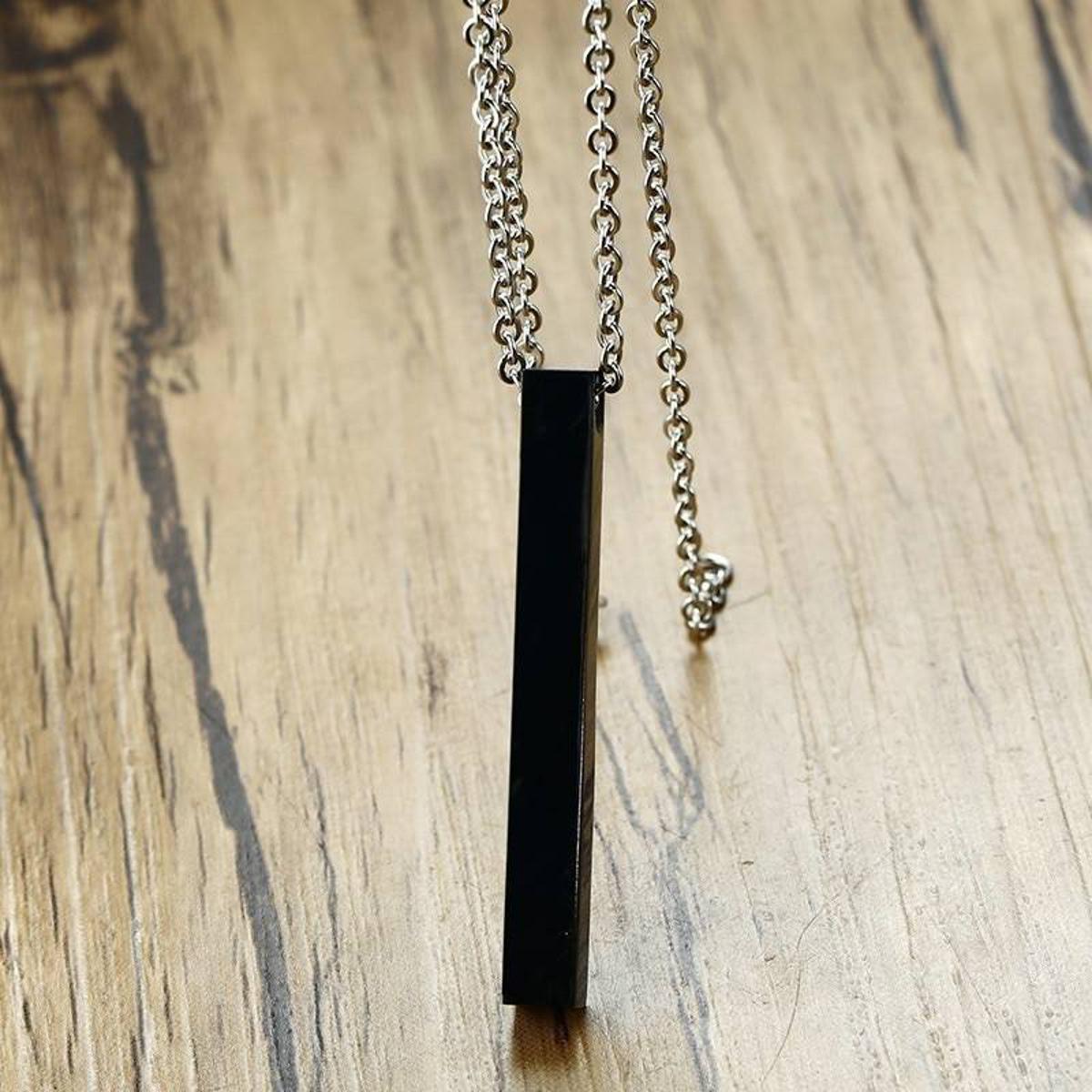 Silver Pure Stainless Steel Bar/Rectangular Chain Locket/Necklace/Pendant for Girls/Women