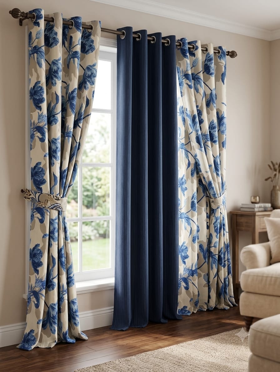 Export Italian Style Cotton Printed Ready Made Curtains For Your Bedroom,window,pardy (1 pc)