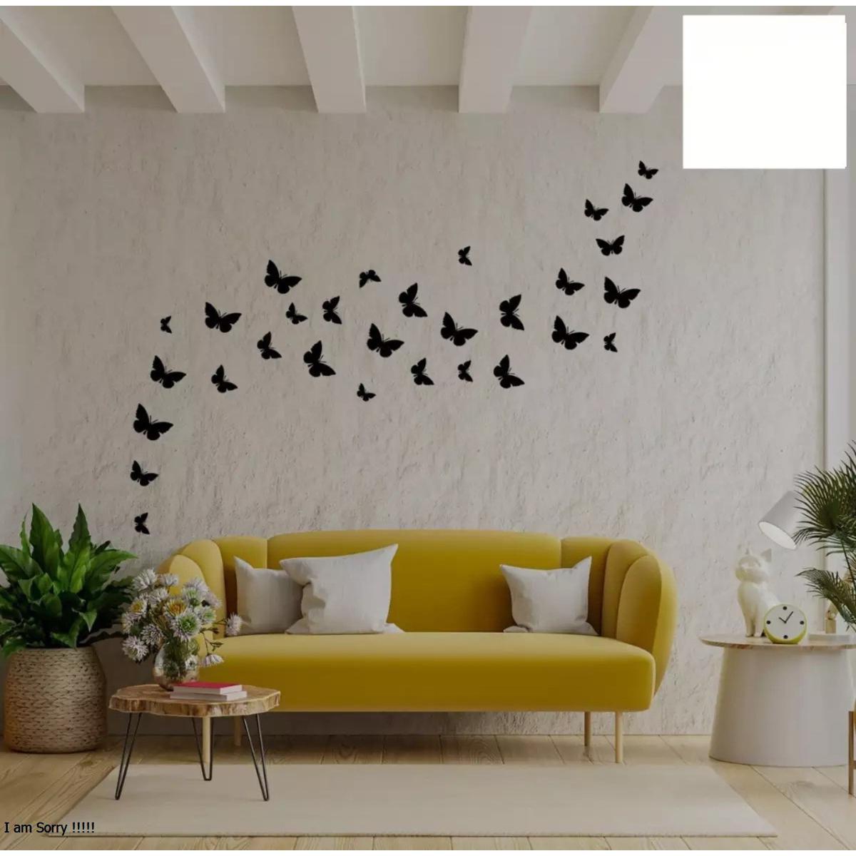 Pack of 30 Wooden Butterflies | 3D Butterfly Wooden Wall Decoration Items for Home, Bedrooms Inspire Kids and Look Decent