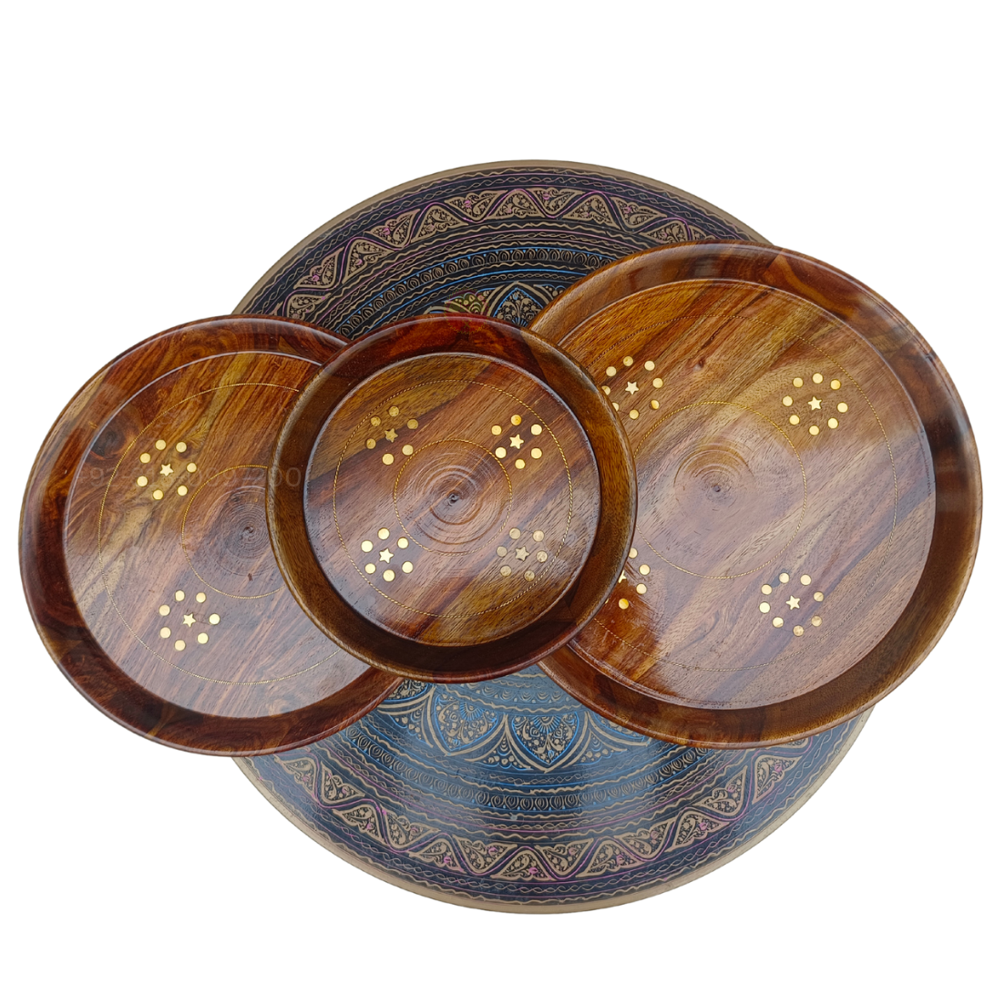 Wooden Plate Set Artistic Wooden Plate Serving Plate Dinner