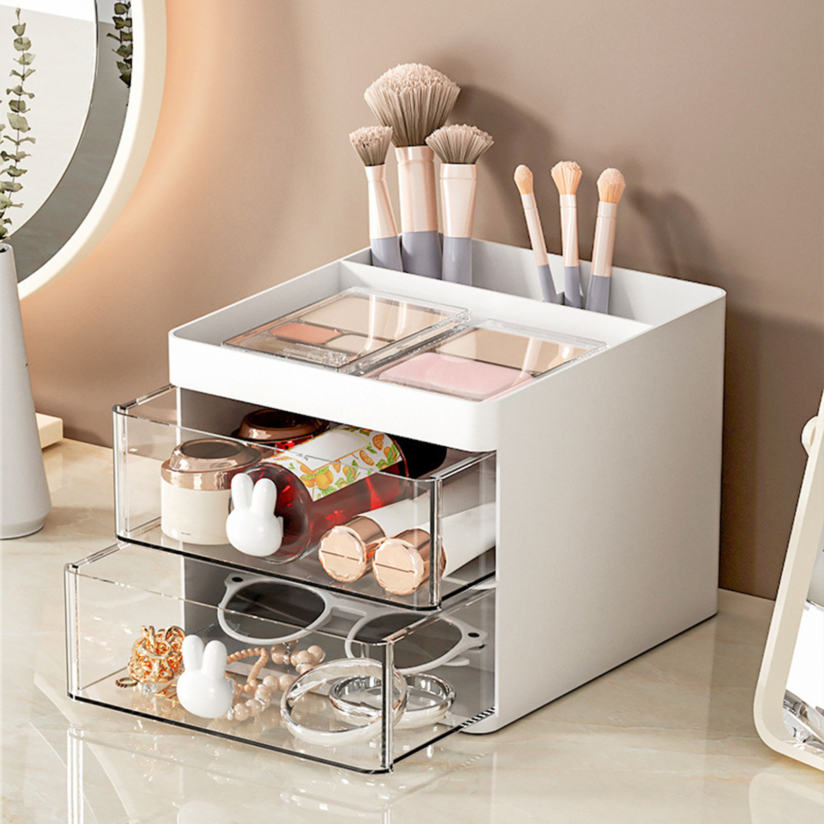 Stationery Container Multifunctional Desk Cosmetics Toiletry Organizer With Drawer