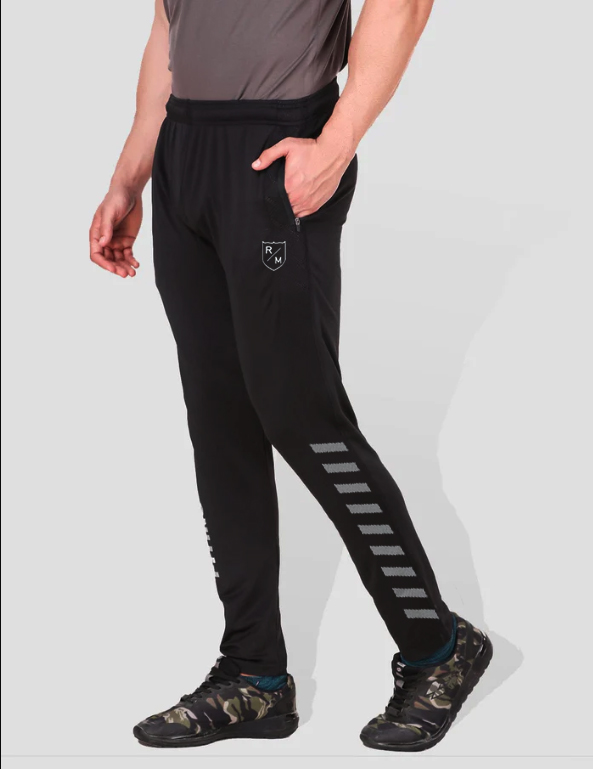 Reflactive MEN'S BLACK SOLID REGULAR FIT joggers Pants for Men's Gym Wear Trouser for Men's