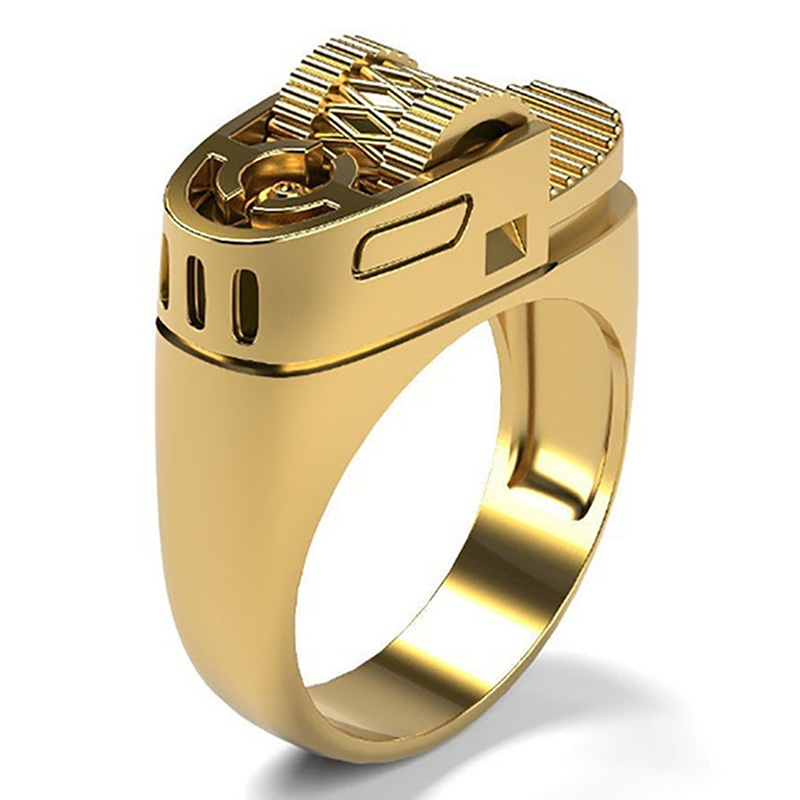 Lighter Ring for Men Women Vintage Punk Jewelry Gold/Silver Color Hip