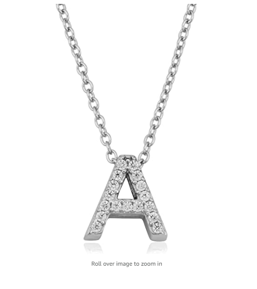Silver Stainless Steel Alphabet Necklace Locket Pendants for Girls Women with Chain - A to Z Your Customized Name Alphabets