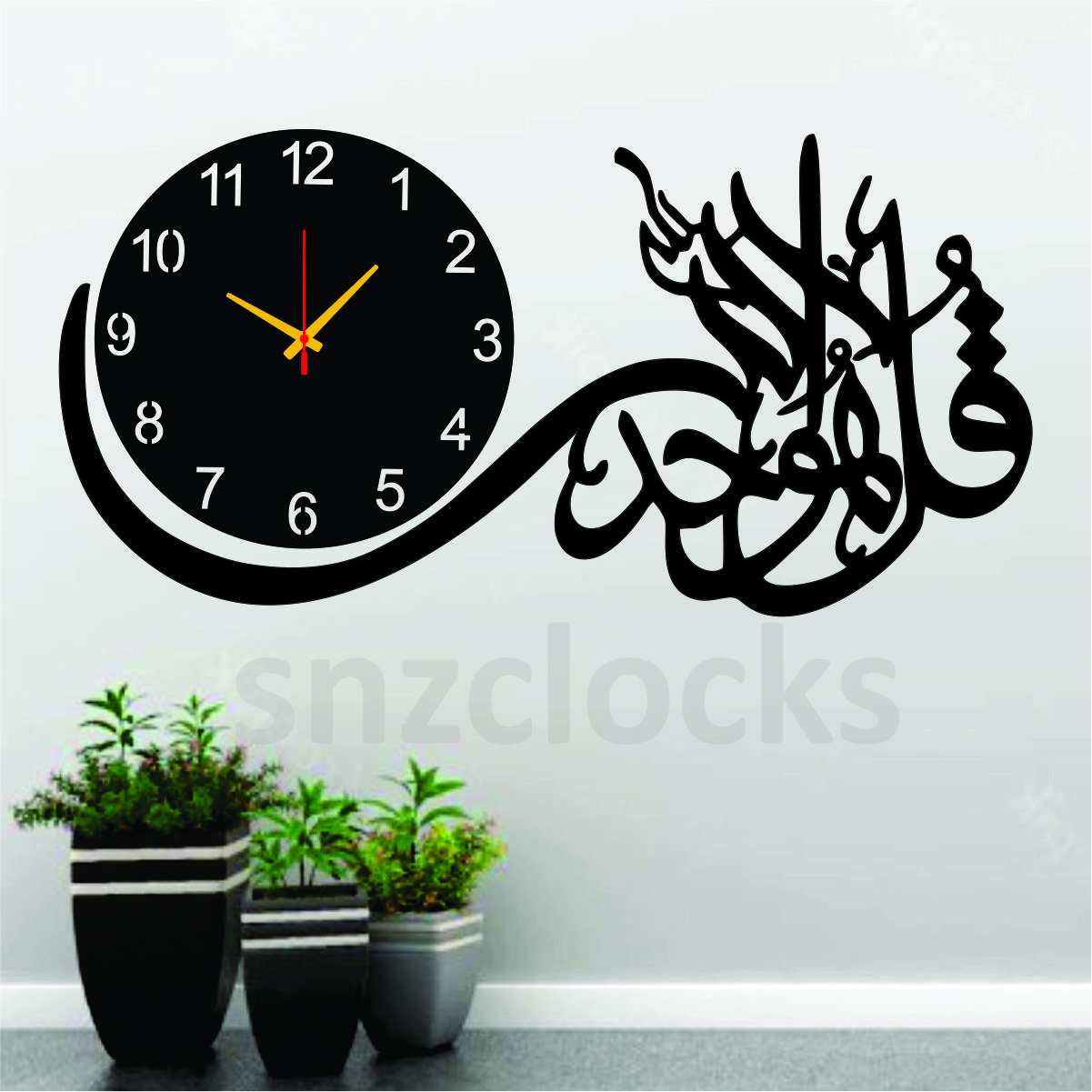 Bismilah Clock, And Butterfly Shelf,Wooden Wall Clock-3D Watch DIY Design Decoration Birds Numeral Quartz For Home Décor Living Room And Offices And For Gifts