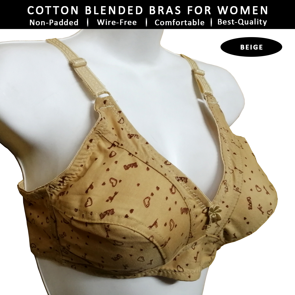 Comfortable Blended Cotton Bras for Women Non Padded Bra for Girls Non  wired Brassiere with Adjustable Straps Soft Brassiere for C and D Cups  Casual Brazzer in 32 to 44 Sizes