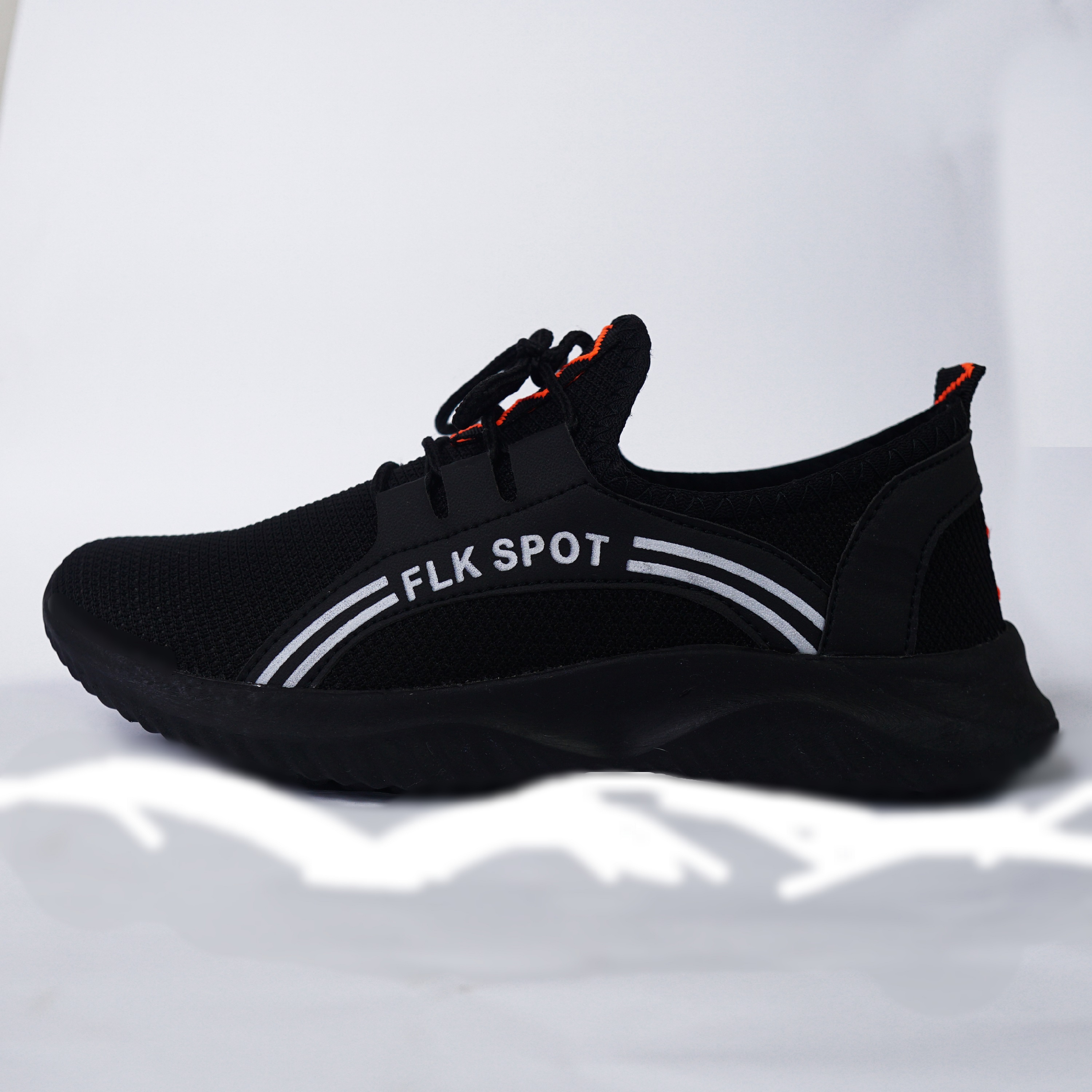 FLK SPOT Black Mens Excercise Running Sneakers Casual shoes Fashion Breathable Fast shoes Training sneakers for Men Tennis Trending sneakers for walking gym