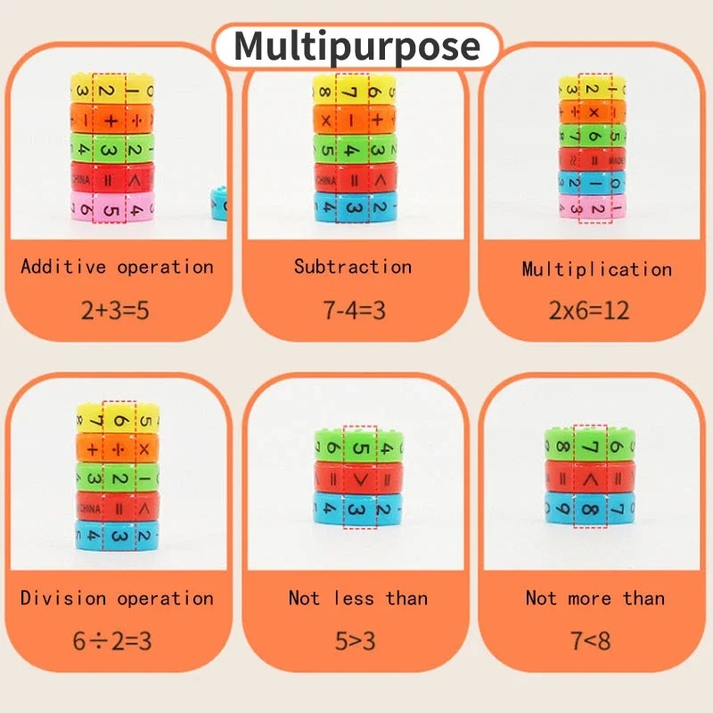 Children Numbers Magic Digital Cube Toy Montessori Puzzle Game Kids Learning Educational Math Magnetic Block Calculate Game