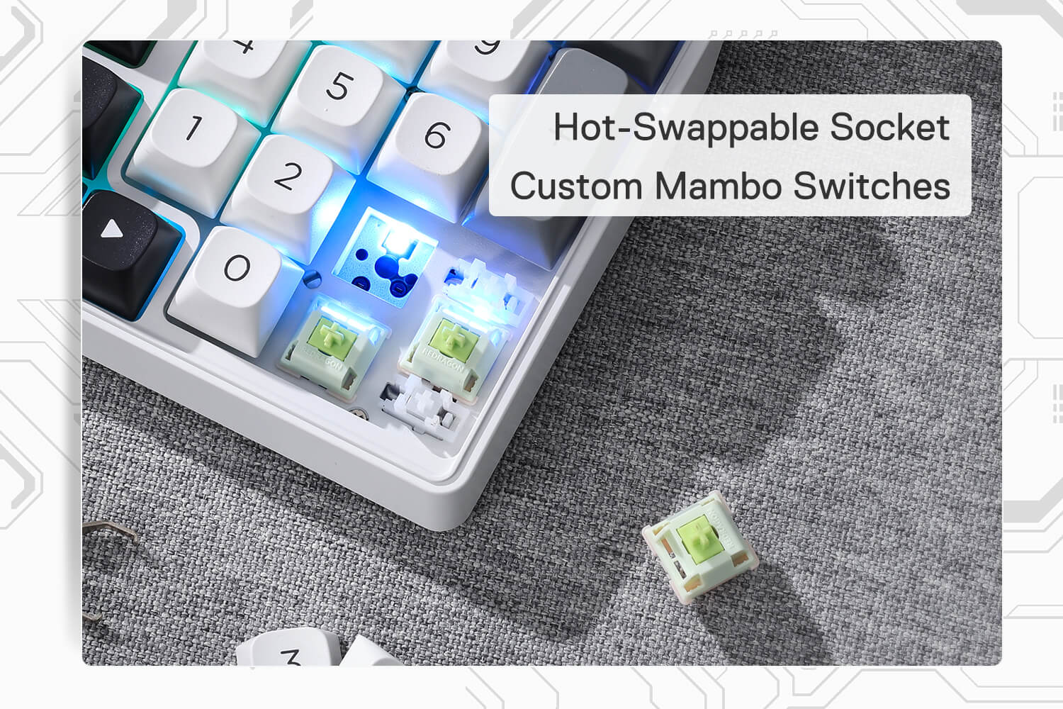 Redragon K656 PRO GAREN PRO 3-Mode Wireless RGB Gaming Keyboard with 100 Keys Mechanical Keyboard Hot-Swappable PBT Round Keycaps & Custom Linear Switch, MoonDust Gray 17 26f2993de1776dd69b63db069ba7072f