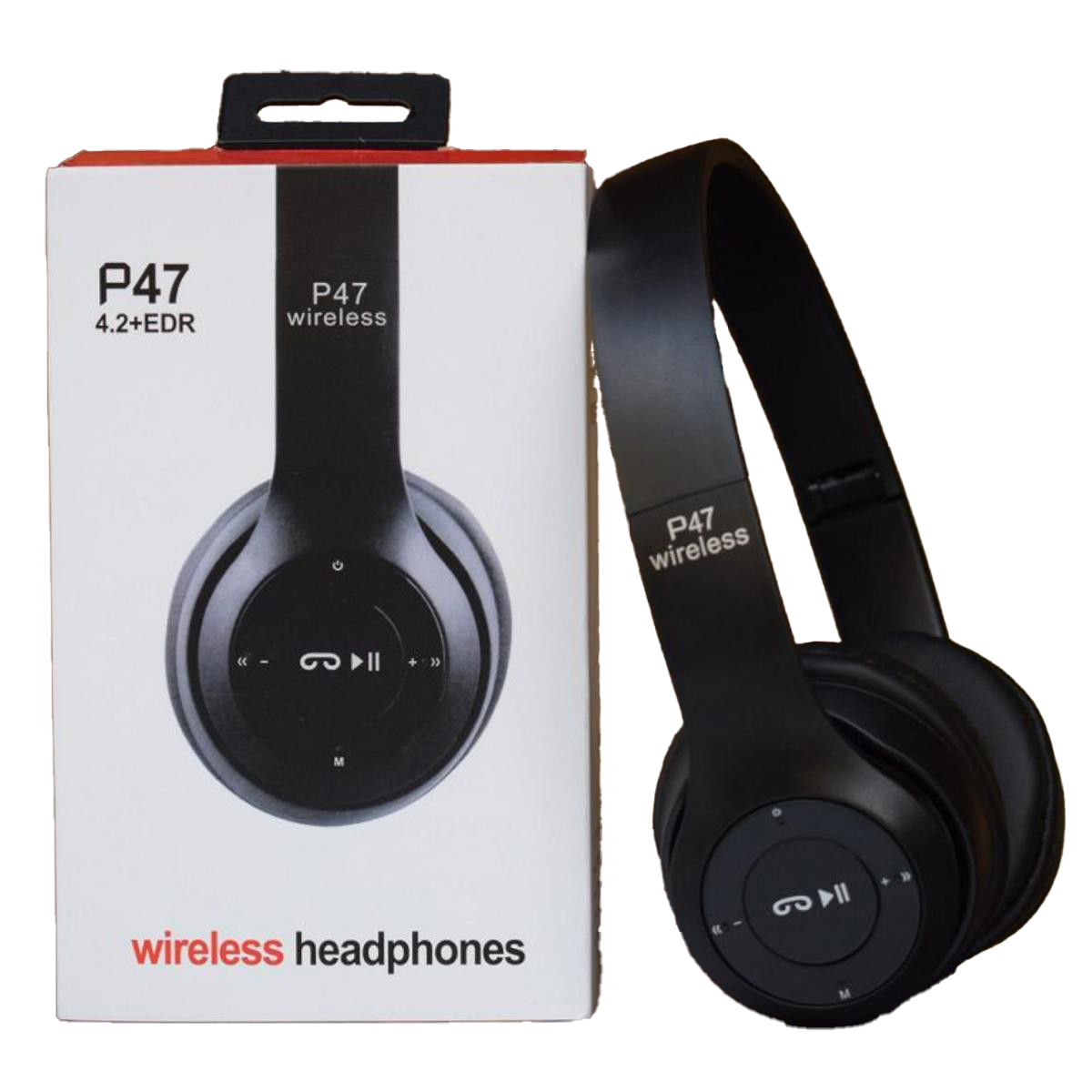 Wireless Headphones, P47 Bluetooth Foldable Headset with Microphone Support FM Radio TF for PC TV Smart Phones & Tablets Etc