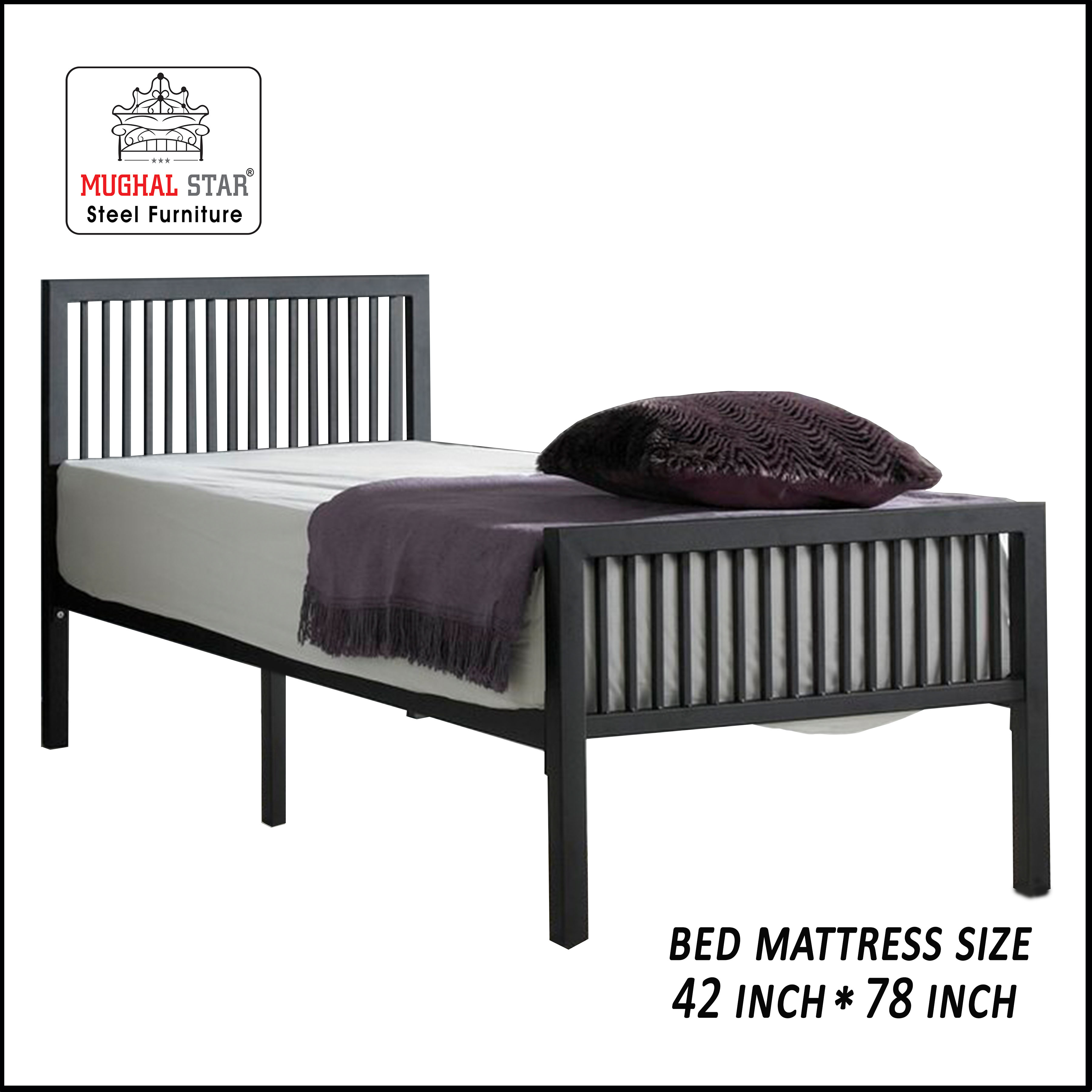 Comfort Bed Single/ Single bed/ Iron Bed/ Mughal Star Steel Furniture