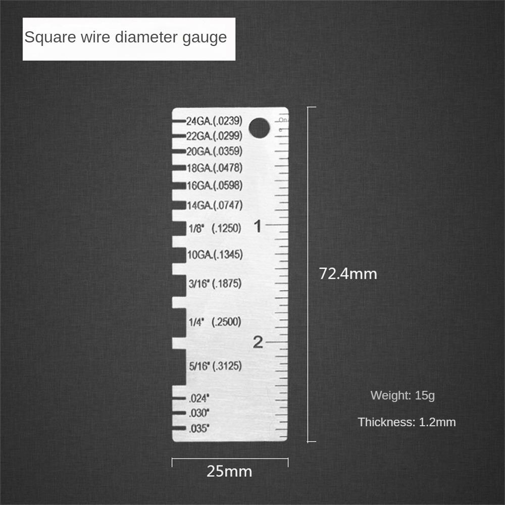 Wire Measurement With Ruler Round AWG SWG Wire Gauge Thickness Ruler Gauge Diameter Stainless Steel ...