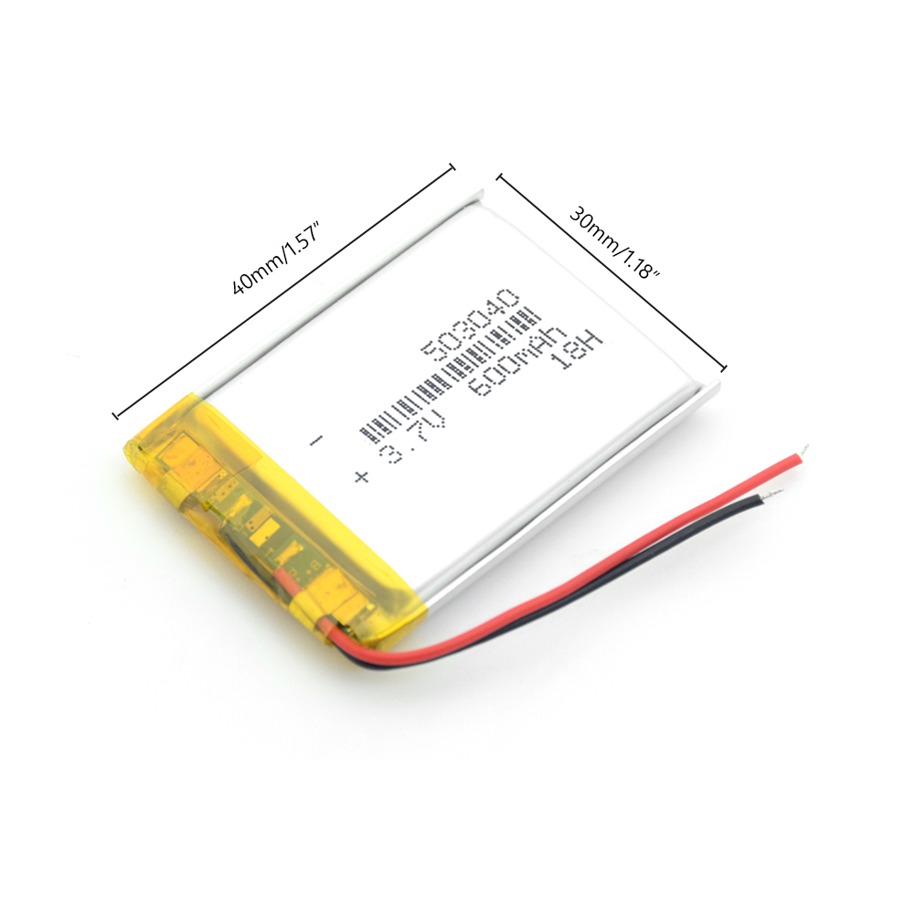 3.7V 503040 600mAh LiPo Rechargeable Battery for MP3 GPS Camera Emergency Light Toy Car