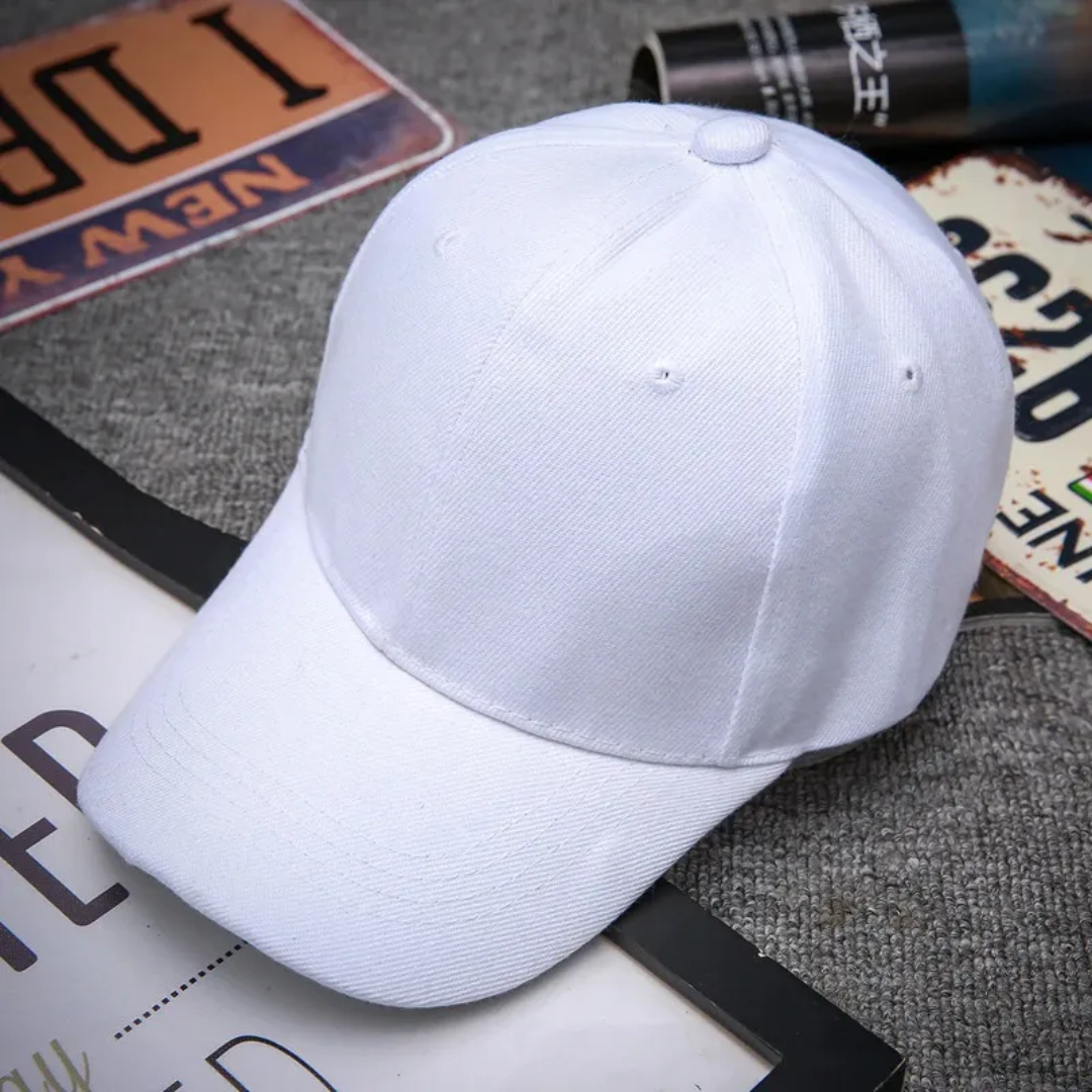 Mens Cap 100% Cotton White | White Baseball Cap for Men | Adjustable White Cap for Boys | Summer White Cap for Men | Lightweight White Sports Cap | White Casual Outdoor Hat | Stylish White Cotton Cap | Sun Protection White Cap for Men