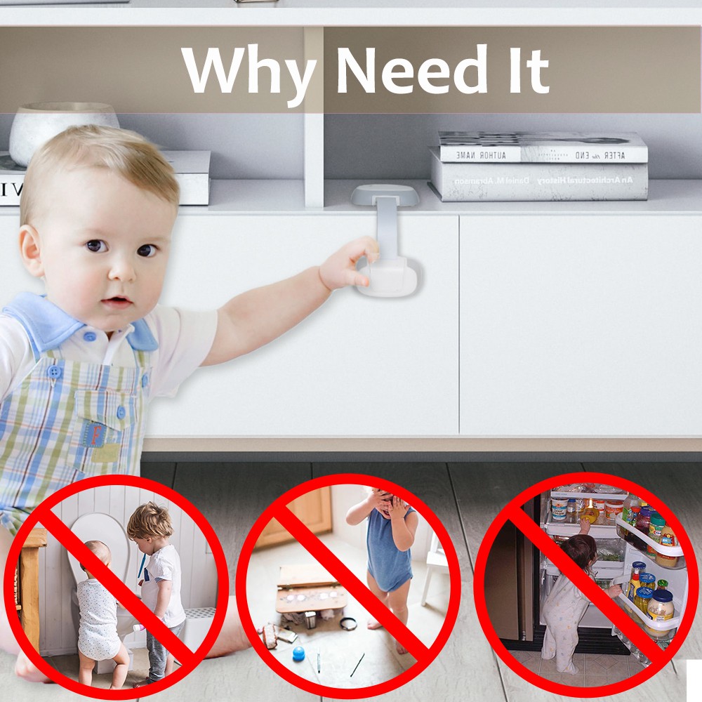 Kiddie Guard Adjustable Baby Safety Kid Safety Drawer Door Cabinet RefrigeratorFridge Lock