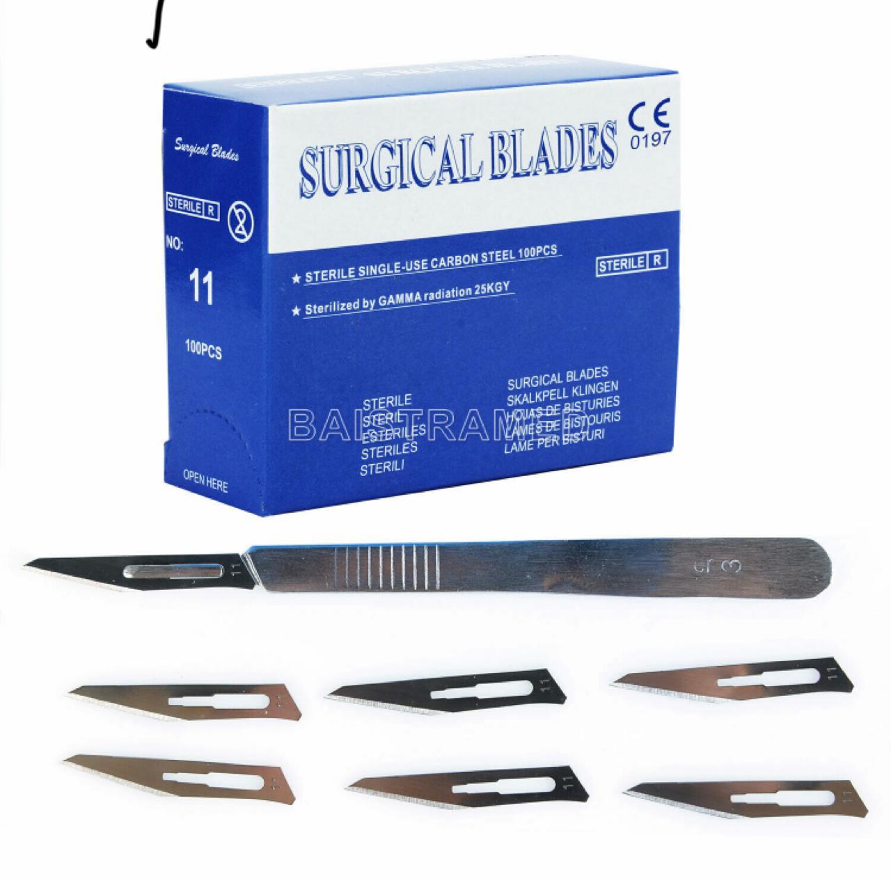 100PC Disposable USE Carbon Steel Scalpel Blade STERILE #11