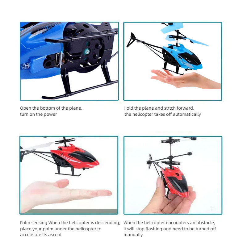 Remote Control Helicopter Cool Electric Airplane Toys for Kids RC Helicopter with LED Toys for Boys and Girls