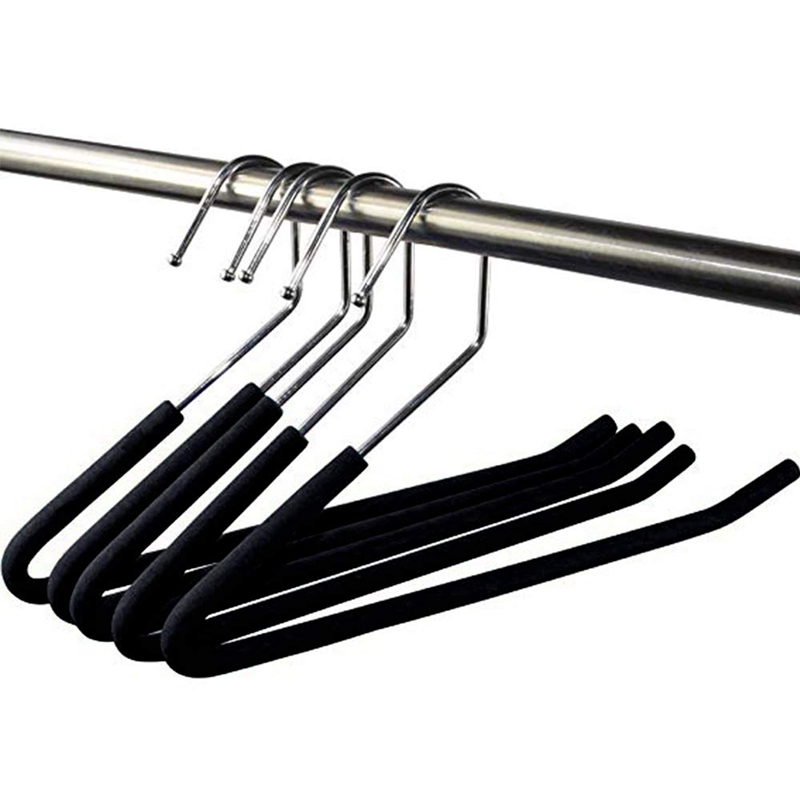 Open End Trouser Hangers Pant Hanger With Nonslip Foam Black 5pack 最大