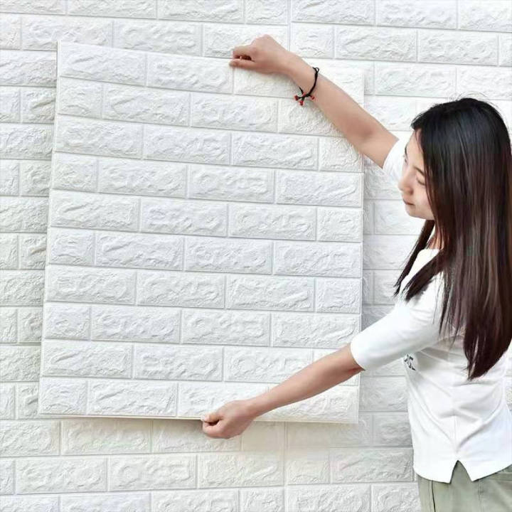 3D Brick Wall Stickers Self Adhesive Wallpaper Sheets 3mm | Peel and Stick Wall Brick Room Panels PE Foam High Quality Bricks Wallpaper wall paper sheet for bedroom price in Pakistan