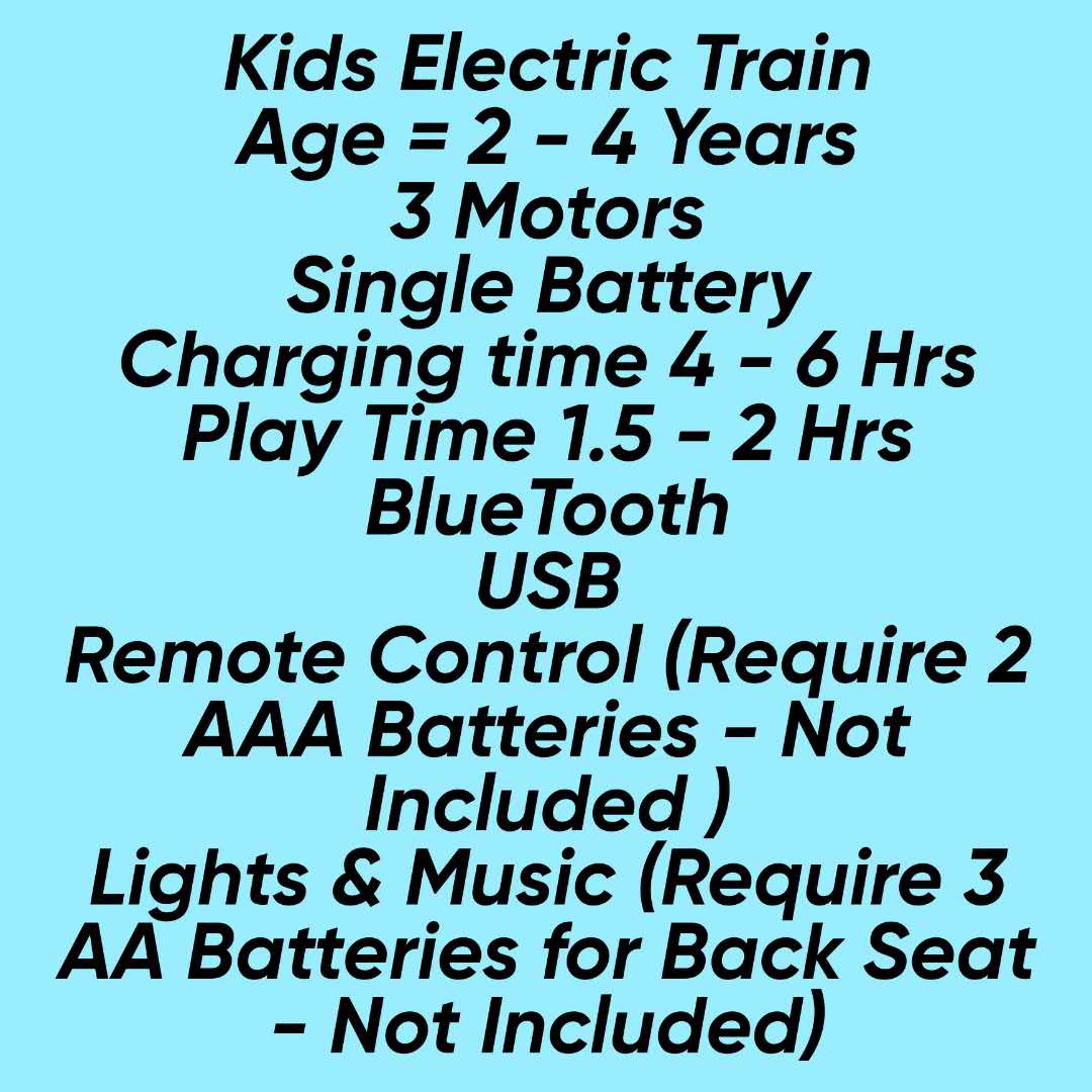 Kids Boy Girl Electric Train With Rechargeable Battery and Remote Control With Smoke 2-4 Years