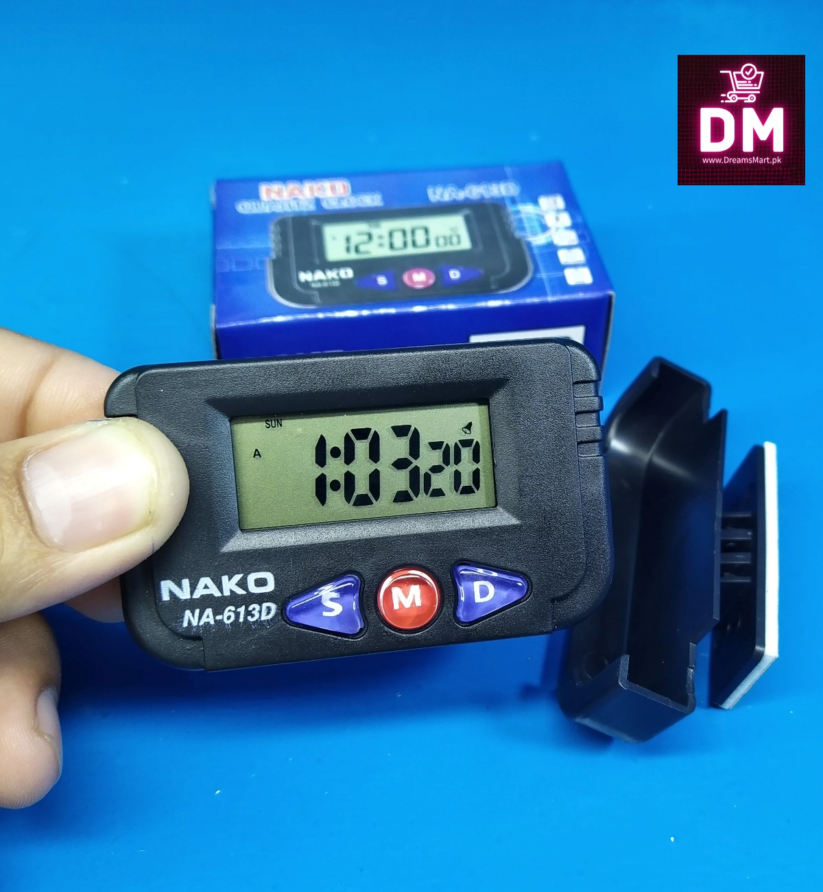DreamsMart Digital clock table kitchen car dashboard clock wall sticky and stand clock stop watch date time mini clock lr1130 battery
