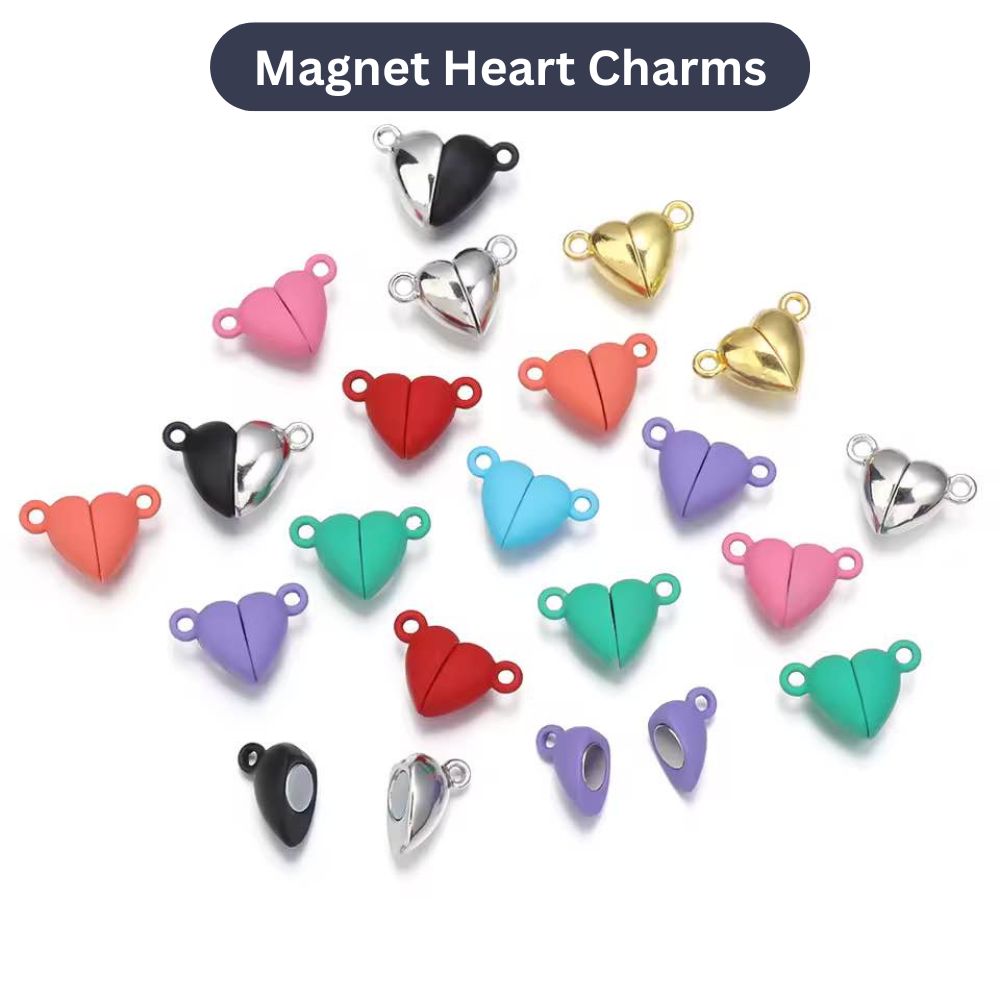 5 Pcs Magnet Heart Charms Beads Jewellery Making Bracelet Charms Magnet Heart Shape Charms Beads Jewellery Material and Accessories Charms For Necklace Pendants Band and Bracelet making Charms Heart Magnet Charms Buy Online Pakistan By SAMS