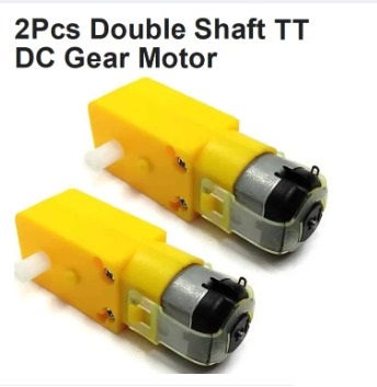 2PCS Double Shaft TT DC Gear Motor 5V 180RPM | Yellow Robot Motor For DIY Robotics Projects