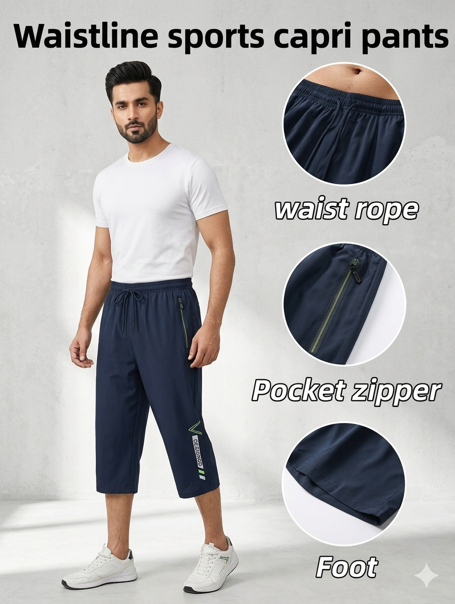 WaistLine Sports Capri 3/4 Shorts for Men New Style 2026