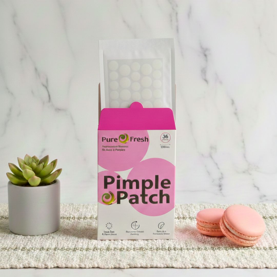 Pure O Fresh Pimple Patch (36 Patches) - New Travel Envelop Pack - Invisible Acne Spot Treatment & Healing Sticker