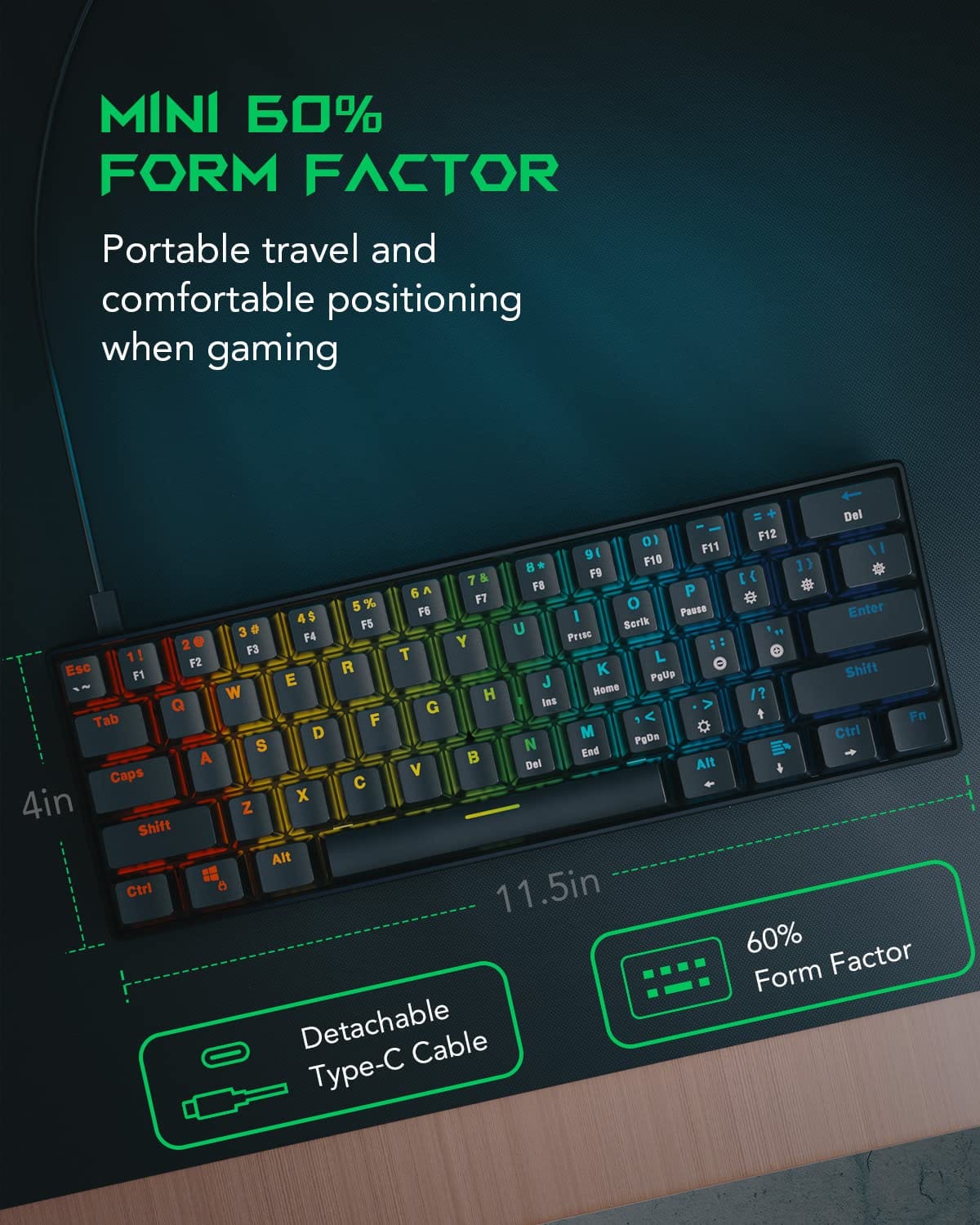 BLACK SHARK MECHANICAL KEYBOARD GAMING RGB BACKLIT WIRED PROGRAMMABLE SIXGILL K4 Blue Switch(Black)