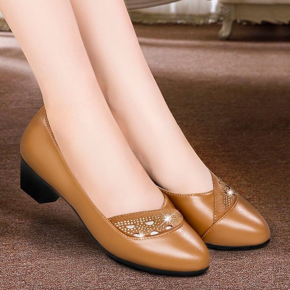 cute leather work shoes