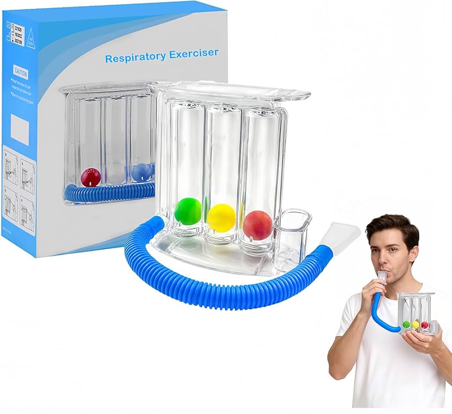 Spirocare 3 Balls Spirometer Incentive Spirometry for Breathing Management, Lung Exerciser Device with Different Inhalation Rates, Deep Breathing Exercise  Equipment, Break Resistant, Removal and Washable, 200 Grams