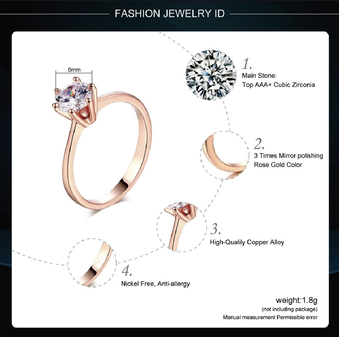 Crystal Zircon Stone Oval Diamond Ring for girl