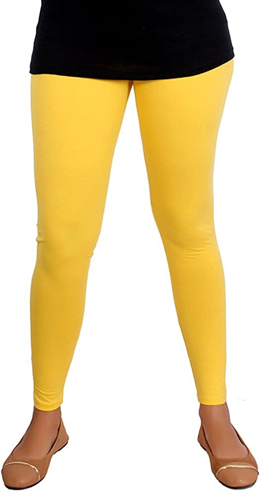 Leggings,Leggings Women Thin Full Ankle Length Leggings Stretch Pants Basic  Leggings Casual Spandex Soft Multicolor Legging,K036 Yellow,S : :  Clothing, Shoes & Accessories