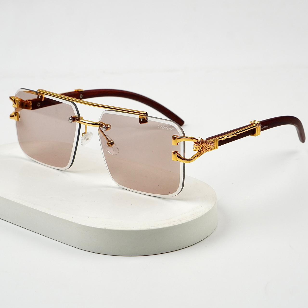 Bestwear.pk Luxury Solar Magic Cheetah Style Transition Sunglasses for Men & Women - All-Season High-Grade Resin Rimless Photochromic Transparent Eyewear Glasses for Girls & Boys - Unisex Frameless Fashion Color Changing Lens Shades for Ladies