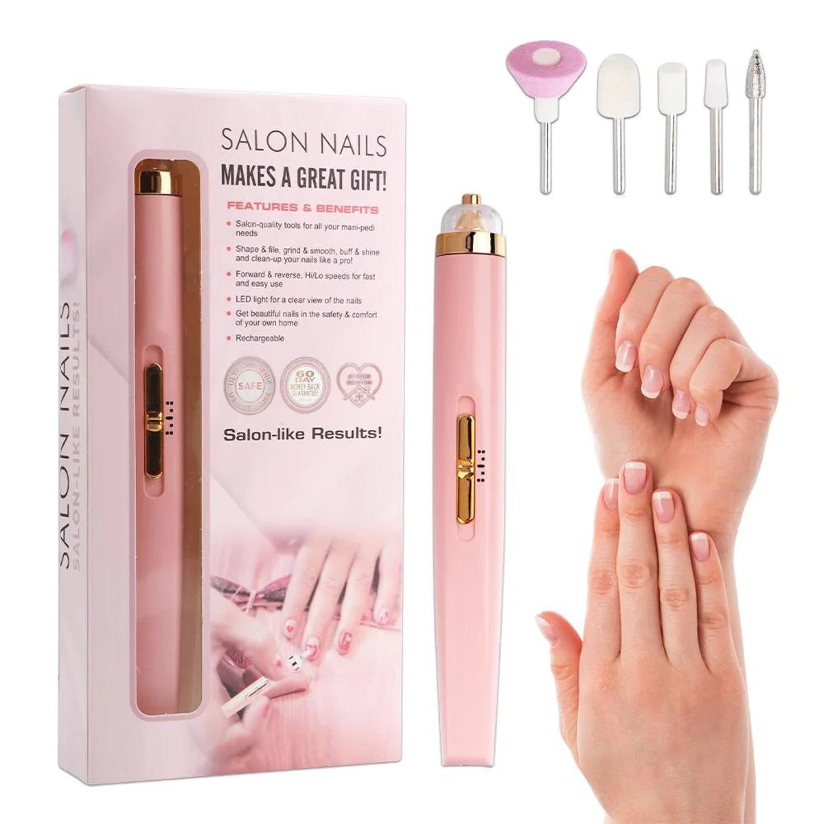 Mini USB Electric Nail Grinder Drill 5 In 1 Nail Polishing Machine Nail File With Light Portable Mini Electric Manicure Art