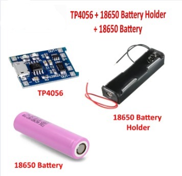 3-in-1 Combo: 5V 1A Micro USB / Type-C 18650 Lithium Battery Charger Kit with TP4056 Dual Protection Module and Single Battery Holder