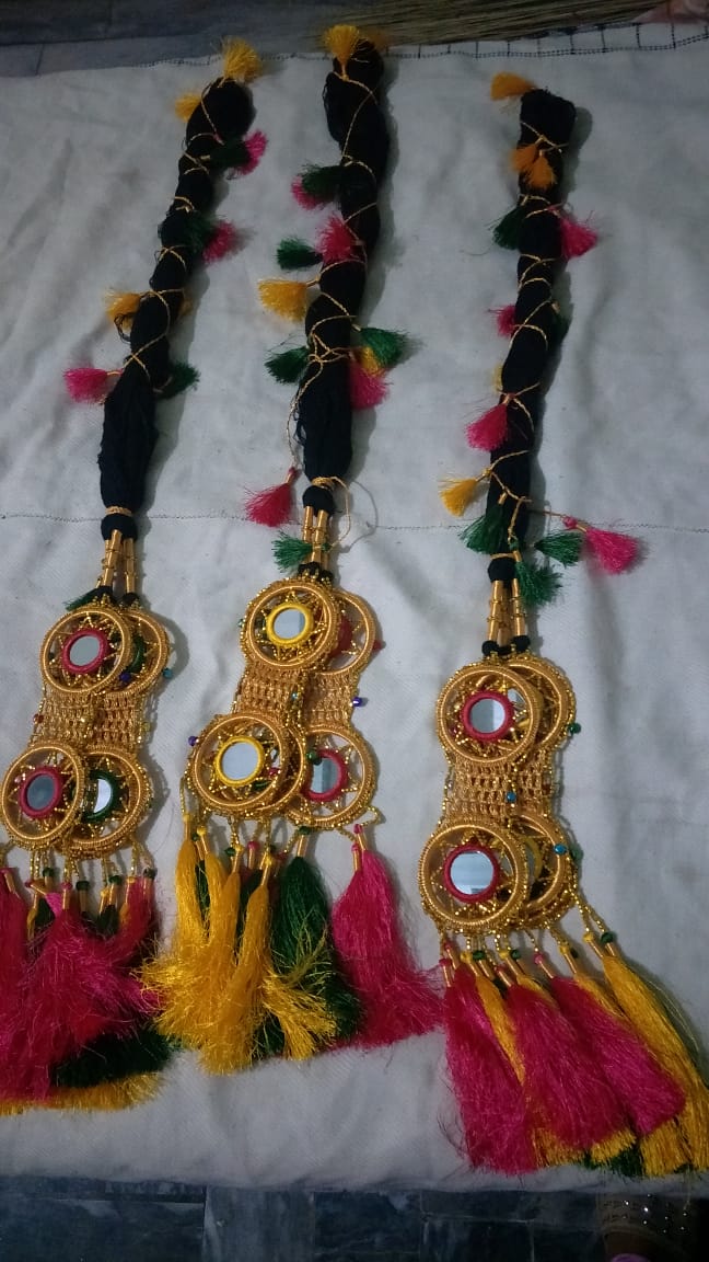 Ladies Punjabi Paranda for girls -  ( handmade ) for wedding event mayoo and mehndi-  Special insha's product in Golden color
