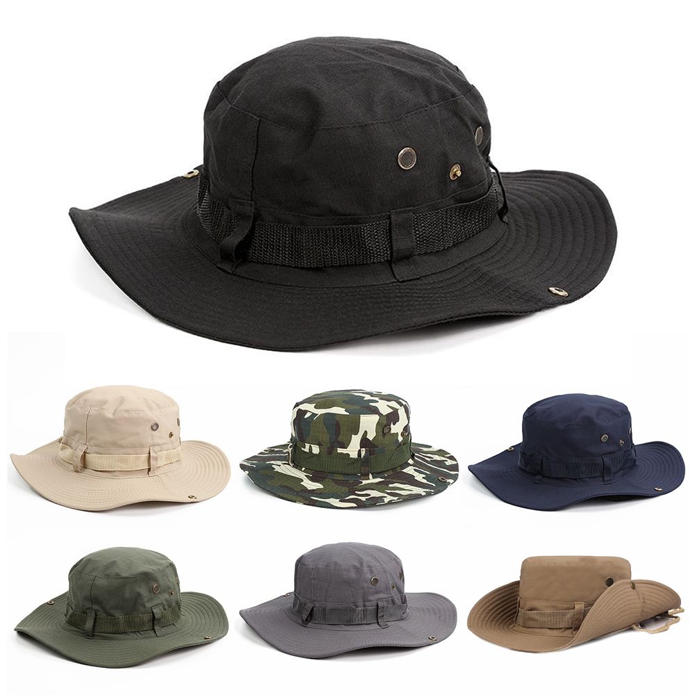 2023】 Camouflage Tactical Cap Military Boonie Hat Army Caps Camo Men  Outdoor Sports Sun Bucket Cap Fishing Hiking Jungle Hunting Hats