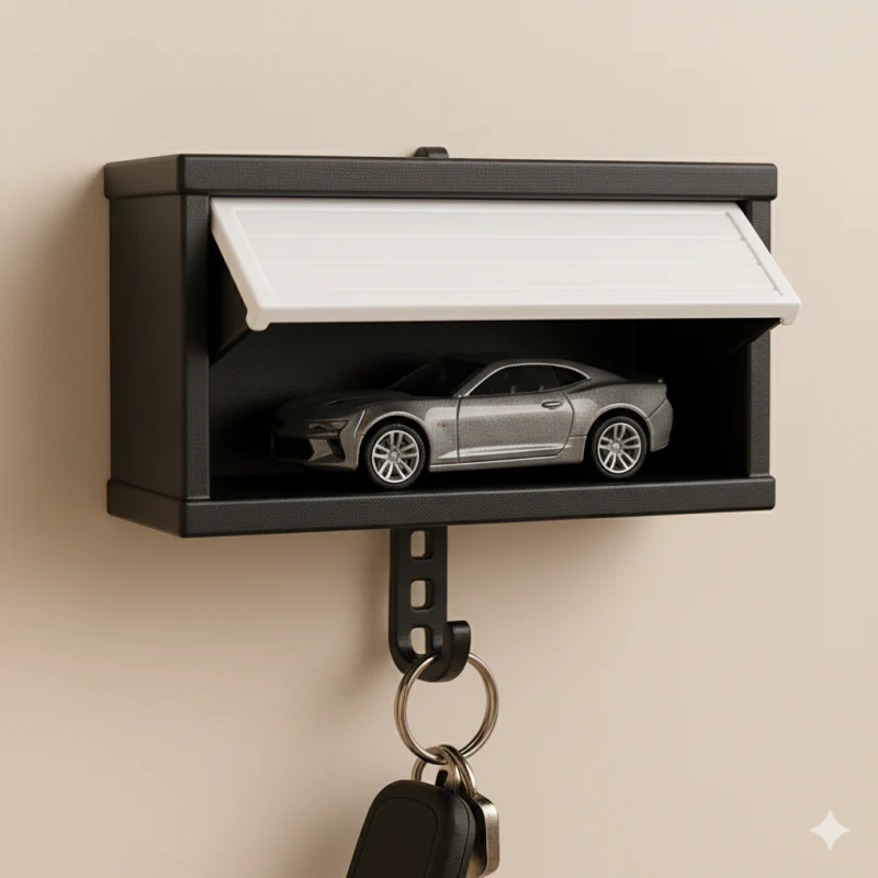 Car Garage Key Holder with Opening Door- Trendly