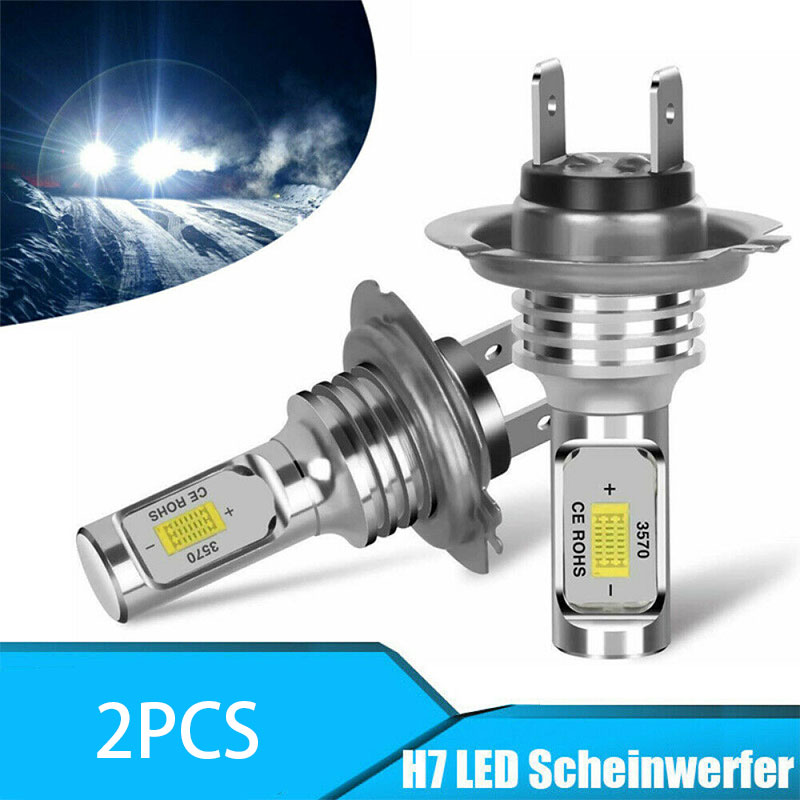 2PCS H7 LED Car Retro-fitting Filament Lamps DRL H4 Headlamp Bulb 6000K ...
