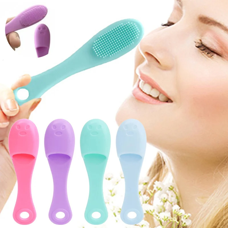 Finger Shape Silicone Face Cleansing Brush Facial Cleanser Pore Cleaner Exfoliator Face Scrub Washing Brush Women Skin Care Tool